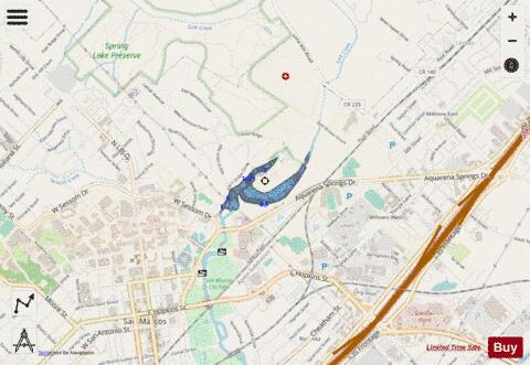 AquarenaSprings depth contour Map - i-Boating App - Streets