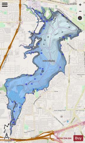 Arlington depth contour Map - i-Boating App - Streets
