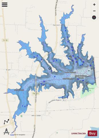 Bonham depth contour Map - i-Boating App - Streets
