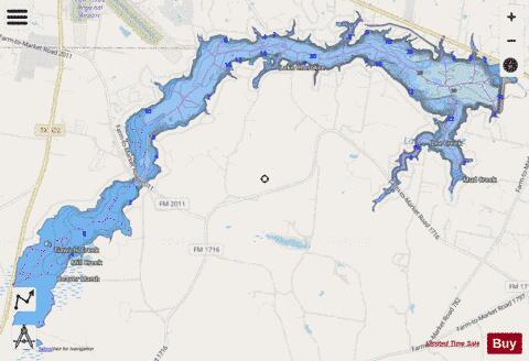 Cherokee depth contour Map - i-Boating App - Streets