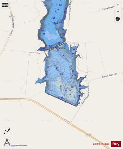 Elm Creek Reservoir depth contour Map - i-Boating App - Streets