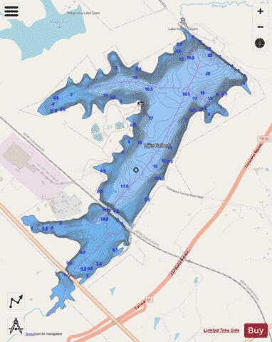 Halbert depth contour Map - i-Boating App - Streets