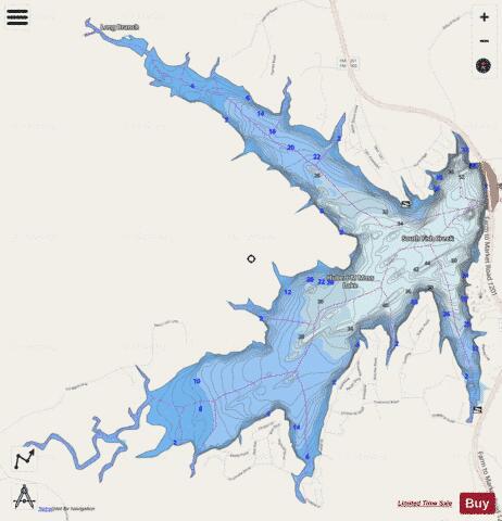 HubertHMoss depth contour Map - i-Boating App - Streets