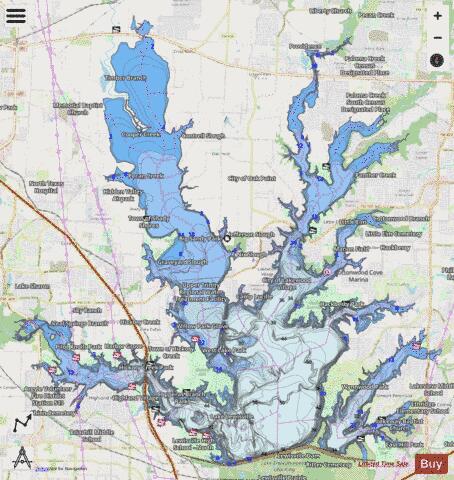 Lewisville depth contour Map - i-Boating App - Streets