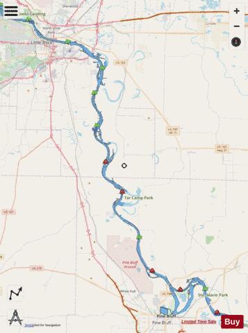 Arkansas River mile 63 to 126 Marine Chart - Nautical Charts App - Streets
