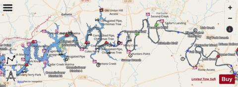 Cumberland River mile 221 to mile 307 Marine Chart - Nautical Charts App - Streets