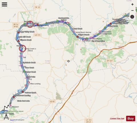 Ohio River mile 534 to mile 582 Marine Chart - Nautical Charts App - Streets