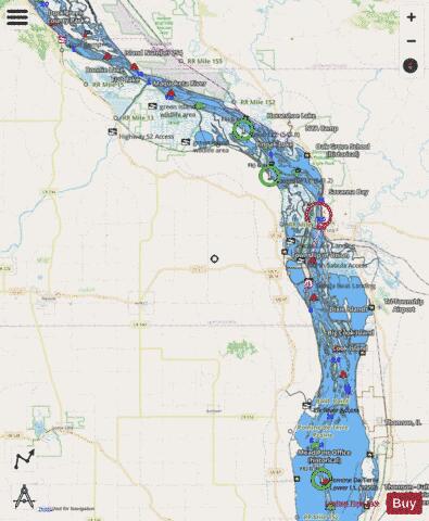 Upper Mississippi River mile 526 to mile 553 Marine Chart - Nautical Charts App - Streets