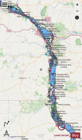 Upper Mississippi River mile 660 to mile 723 Marine Chart - Nautical Charts App - Streets