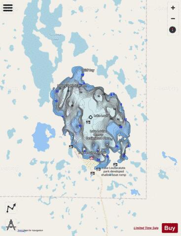 Lake Louise depth contour Map - i-Boating App - Streets