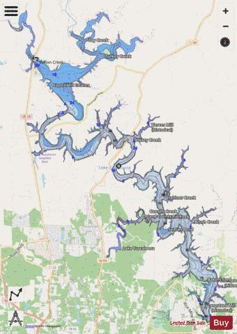 Lake Tuscaloosa depth contour Map - i-Boating App - Streets
