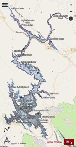 Don Pedro Reservoir depth contour Map - i-Boating App - Streets
