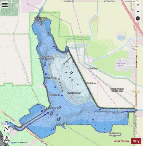 O Neill Forebay depth contour Map - i-Boating App - Streets