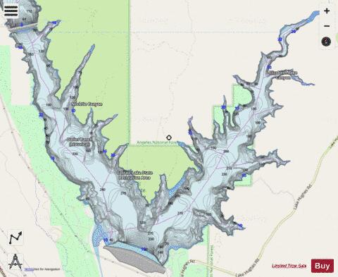 Castaic Lake depth contour Map - i-Boating App - Streets
