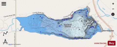 Clear Creek Reservoir depth contour Map - i-Boating App - Streets