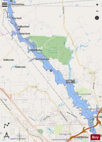 Lake Oliver / Goat Rock Lake depth contour Map - i-Boating App - Streets