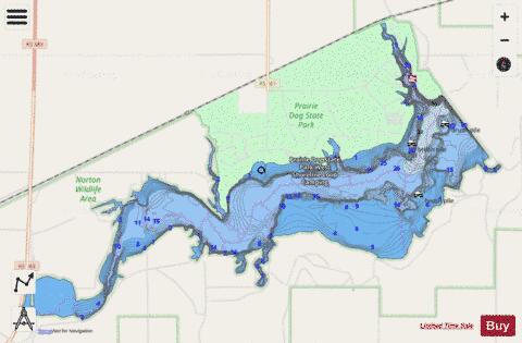 Keith Sebelius Lake / Norton Lake depth contour Map - i-Boating App - Streets