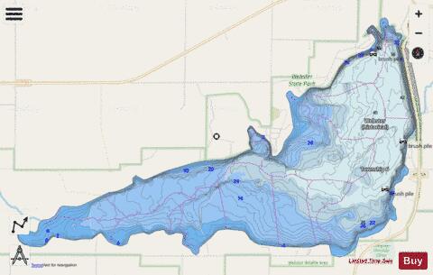 Webster Reservoir depth contour Map - i-Boating App - Streets