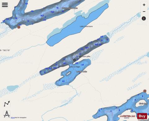 LeSage Lake depth contour Map - i-Boating App - Streets