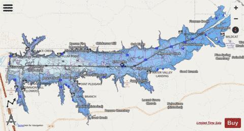Enid Lake depth contour Map - i-Boating App - Streets