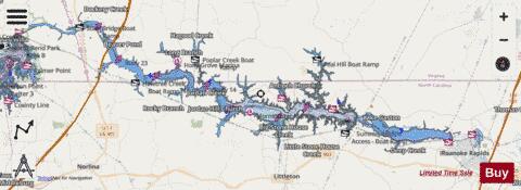 Lake Gaston depth contour Map - i-Boating App - Streets
