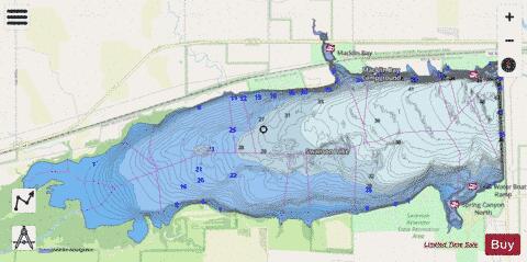 Swanson Lake depth contour Map - i-Boating App - Streets