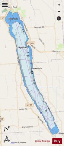 Owasco Lake depth contour Map - i-Boating App - Streets