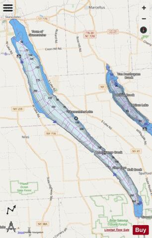 Skaneateles Lake depth contour Map - i-Boating App - Streets