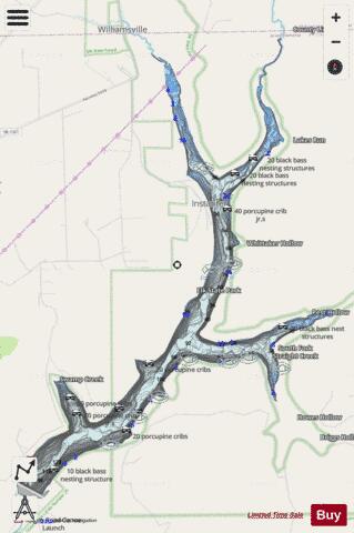 East Branch Clarion River Lake depth contour Map - i-Boating App - Streets