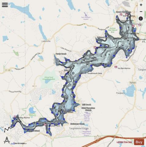 Lake Wallenpaupack depth contour Map - i-Boating App - Streets