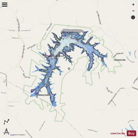 Glenn Springs Lake depth contour Map - i-Boating App - Streets