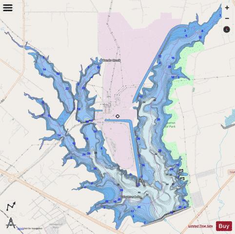 Calaveras Lake depth contour Map - i-Boating App - Streets