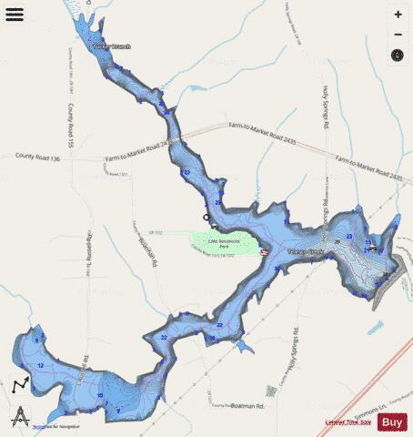 Lake Naconiche depth contour Map - i-Boating App - Streets