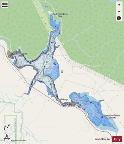 Howard A Hanson Reservoir depth contour Map - i-Boating App - Streets