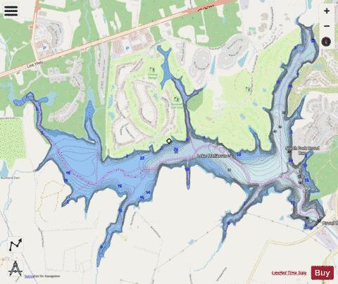 Lake Manassas depth contour Map - i-Boating App - Streets