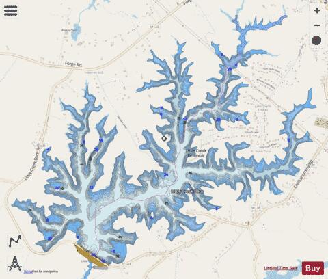 Little Creek Reservoir depth contour Map - i-Boating App - Streets