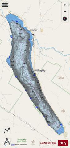 Lake Willoughby depth contour Map - i-Boating App - Streets
