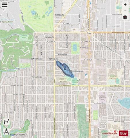 Bitter Lake depth contour Map - i-Boating App - Streets