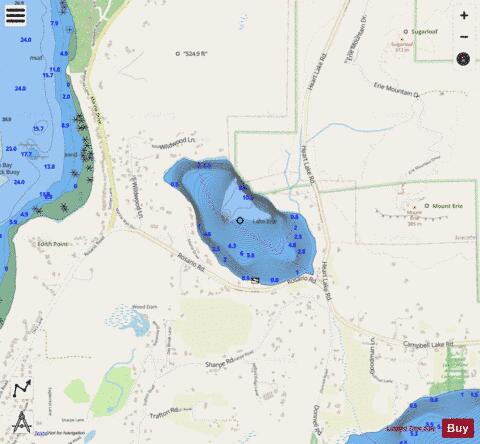 Lake Erie depth contour Map - i-Boating App - Streets