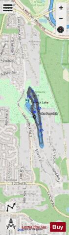 Lake Fenwick depth contour Map - i-Boating App - Streets