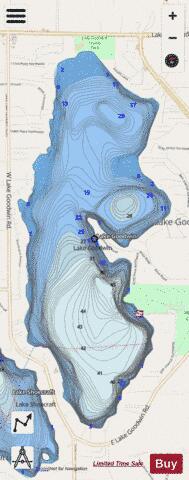 Lake Goodwin depth contour Map - i-Boating App - Streets