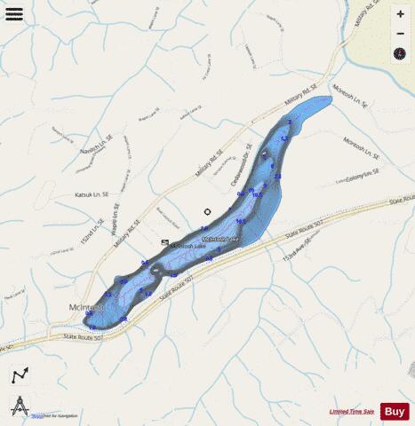 McIntosh Lake depth contour Map - i-Boating App - Streets