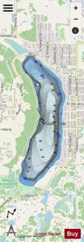 Medical Lake depth contour Map - i-Boating App - Streets