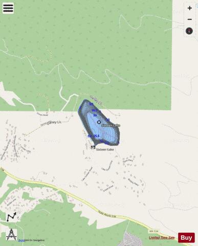 Sixteen Lake depth contour Map - i-Boating App - Streets