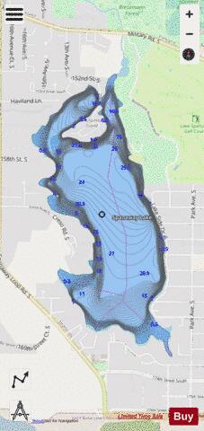 Spanaway Lake depth contour Map - i-Boating App - Streets