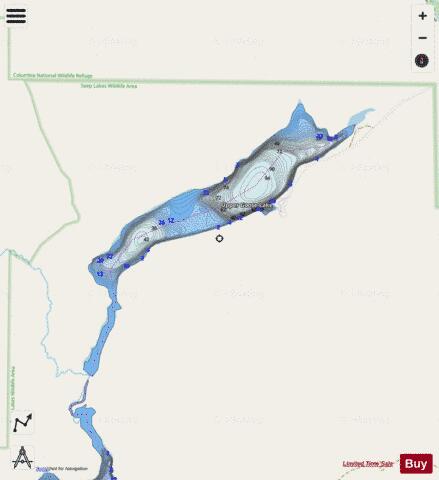 Upper Goose Lake depth contour Map - i-Boating App - Streets