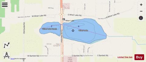 Wiser Lake depth contour Map - i-Boating App - Streets