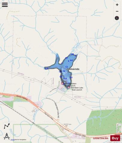 Lake Aberdeen depth contour Map - i-Boating App - Streets