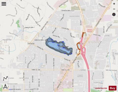 Lake Serene depth contour Map - i-Boating App - Streets