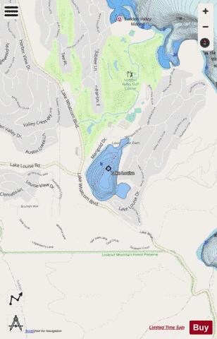 Lake Louise depth contour Map - i-Boating App - Streets